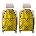Yellow And Black Dart Pattern Print Car Seat Organizers