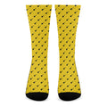 Yellow And Black Dart Pattern Print Crew Socks