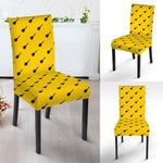 Yellow And Black Dart Pattern Print Dining Chair Slipcover
