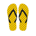 Yellow And Black Dart Pattern Print Flip Flops