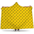 Yellow And Black Dart Pattern Print Hooded Blanket