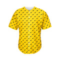 Yellow And Black Dart Pattern Print Men's Baseball Jersey