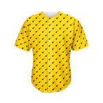 Yellow And Black Dart Pattern Print Men's Baseball Jersey