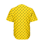 Yellow And Black Dart Pattern Print Men's Baseball Jersey