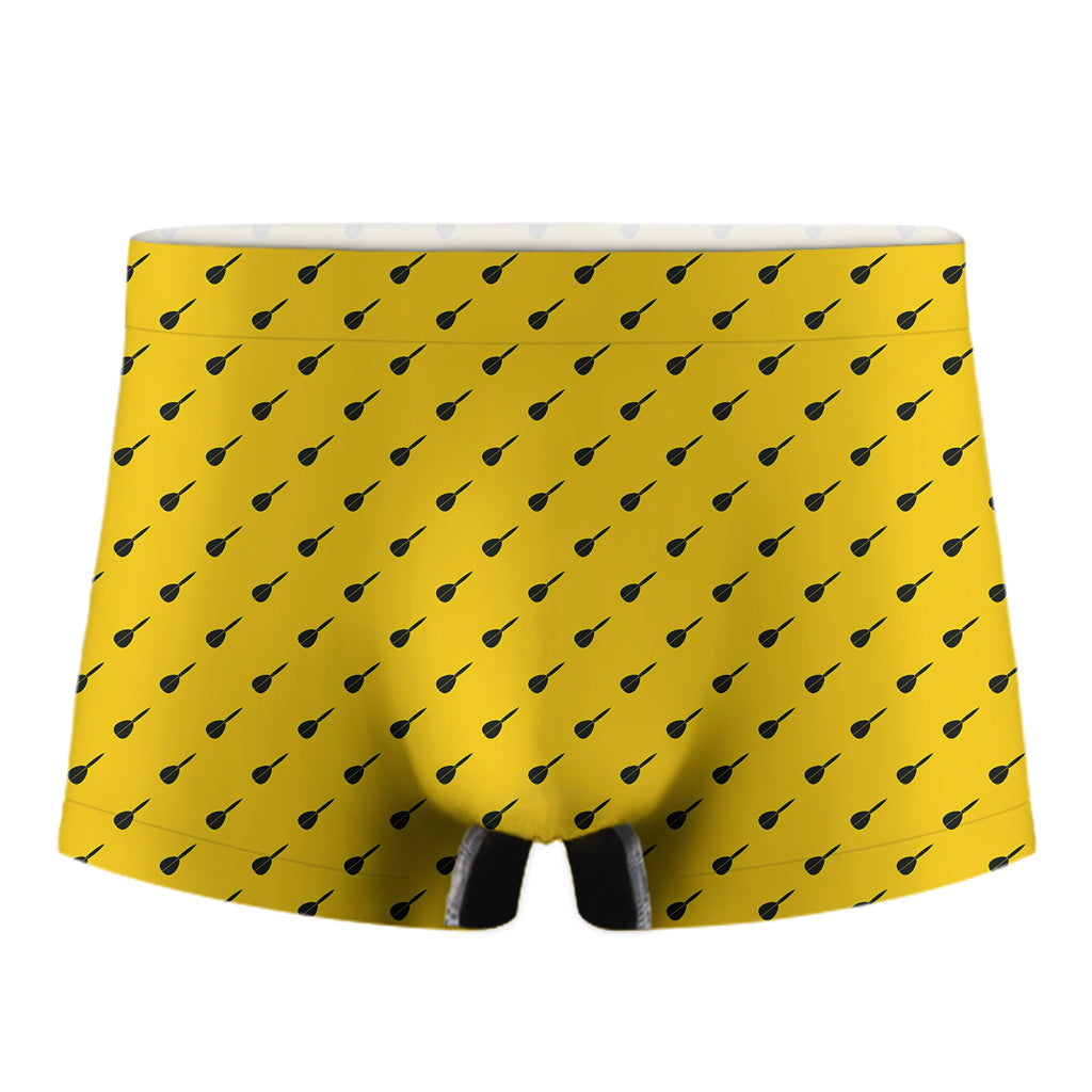 Yellow And Black Dart Pattern Print Men's Boxer Briefs