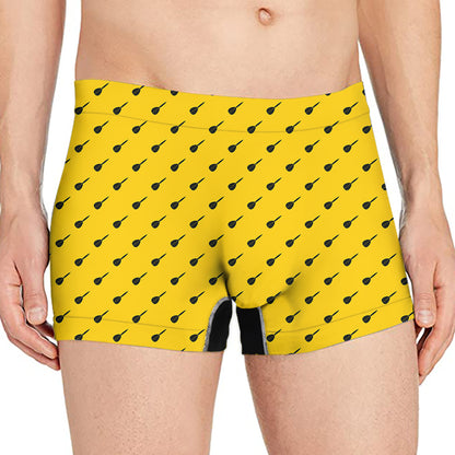 Yellow And Black Dart Pattern Print Men's Boxer Briefs
