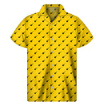 Yellow And Black Dart Pattern Print Men's Short Sleeve Shirt