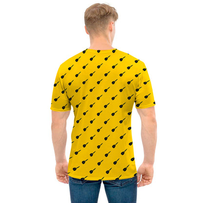 Yellow And Black Dart Pattern Print Men's T-Shirt