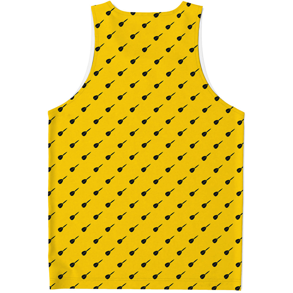Yellow And Black Dart Pattern Print Men's Tank Top