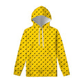 Yellow And Black Dart Pattern Print Pullover Hoodie