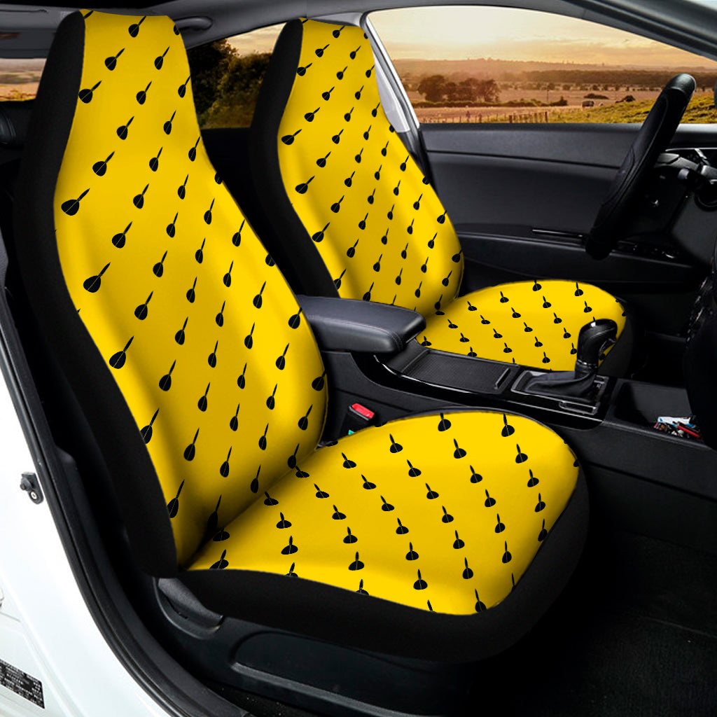 Yellow And Black Dart Pattern Print Universal Fit Car Seat Covers