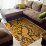 Yellow And Black Snakeskin Print Area Rug