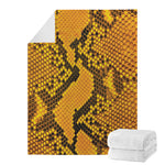 Yellow And Black Snakeskin Print Blanket