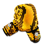 Yellow And Black Snakeskin Print Boxing Gloves