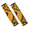 Yellow And Black Snakeskin Print Car Seat Belt Covers
