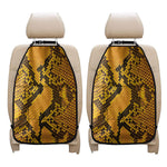 Yellow And Black Snakeskin Print Car Seat Organizers