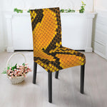 Yellow And Black Snakeskin Print Dining Chair Slipcover