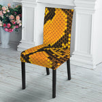 Yellow And Black Snakeskin Print Dining Chair Slipcover