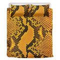 Yellow And Black Snakeskin Print Duvet Cover Bedding Set