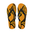 Yellow And Black Snakeskin Print Flip Flops