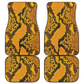 Yellow And Black Snakeskin Print Front and Back Car Floor Mats