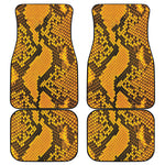 Yellow And Black Snakeskin Print Front and Back Car Floor Mats