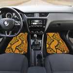 Yellow And Black Snakeskin Print Front and Back Car Floor Mats