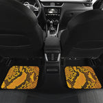 Yellow And Black Snakeskin Print Front and Back Car Floor Mats