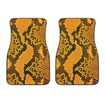 Yellow And Black Snakeskin Print Front Car Floor Mats