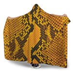 Yellow And Black Snakeskin Print Hooded Blanket