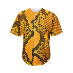 Yellow And Black Snakeskin Print Men's Baseball Jersey