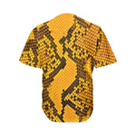 Yellow And Black Snakeskin Print Men's Baseball Jersey