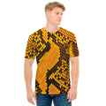 Yellow And Black Snakeskin Print Men's T-Shirt