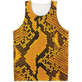 Yellow And Black Snakeskin Print Men's Tank Top