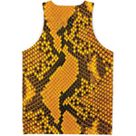 Yellow And Black Snakeskin Print Men's Tank Top