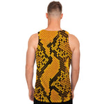 Yellow And Black Snakeskin Print Men's Tank Top