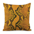 Yellow And Black Snakeskin Print Pillow Cover