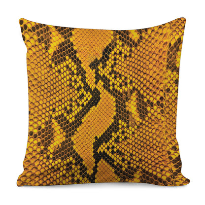 Yellow And Black Snakeskin Print Pillow Cover
