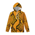 Yellow And Black Snakeskin Print Pullover Hoodie