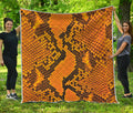 Yellow And Black Snakeskin Print Quilt