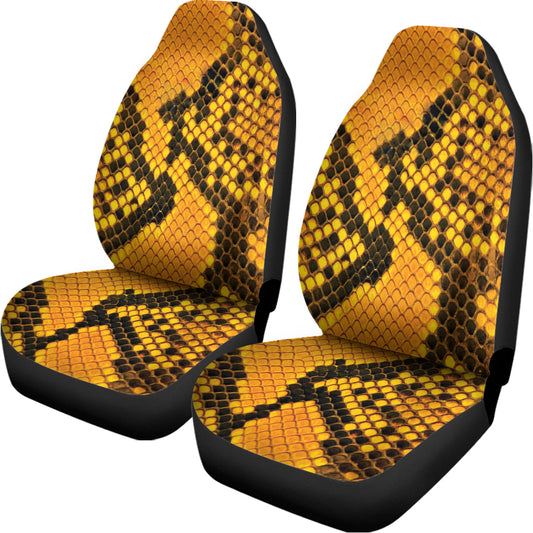 Yellow And Black Snakeskin Print Universal Fit Car Seat Covers
