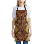 Yellow And Brown Snakeskin Print Apron