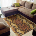 Yellow And Brown Snakeskin Print Floor Mat
