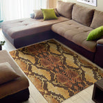 Yellow And Brown Snakeskin Print Area Rug