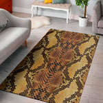 Yellow And Brown Snakeskin Print Area Rug