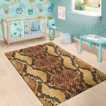 Yellow And Brown Snakeskin Print Area Rug