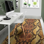 Yellow And Brown Snakeskin Print Area Rug