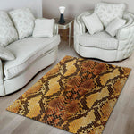 Yellow And Brown Snakeskin Print Area Rug