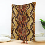 Yellow And Brown Snakeskin Print Blanket