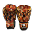 Yellow And Brown Snakeskin Print Boxing Gloves